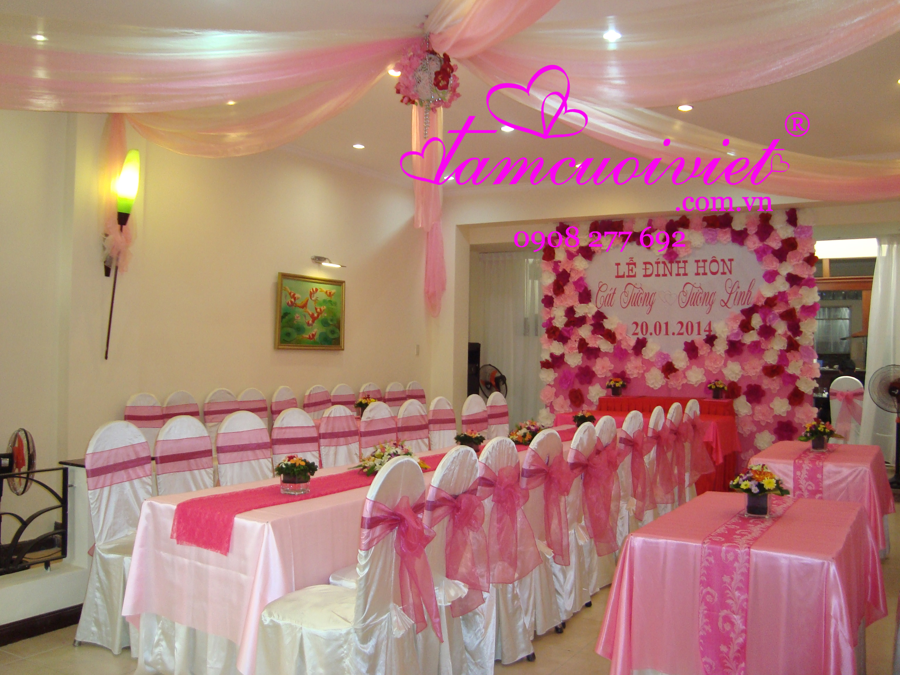 trang tri dam cuoi theo phong cach